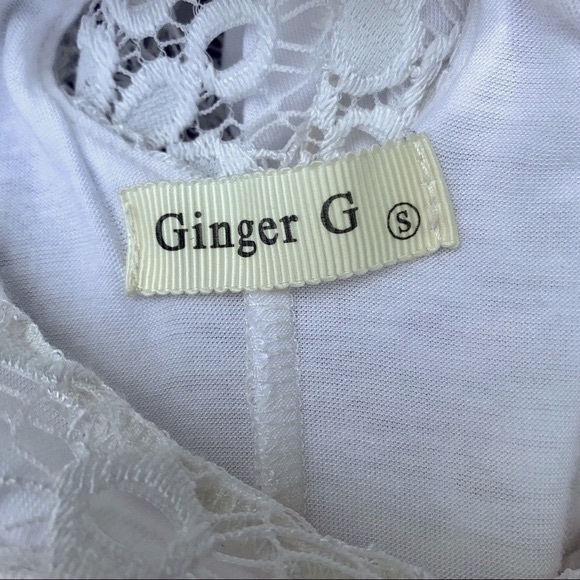 Ginger G White Floral Lace Sleeveless Dress | S - Picture 2 of 5